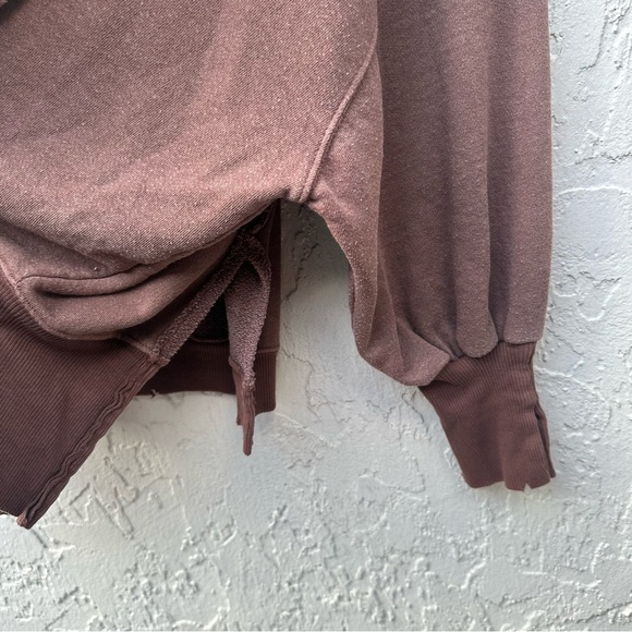 WE THE FREE PEOPLE Sweatshirt Women XS Camden Oversized Pullover Chocolate Brown - Picture 6 of 9